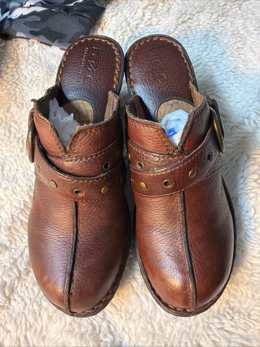 BOC comfort shoes Brown Leather Clog Shoes size 9 - Picture 2 of 13